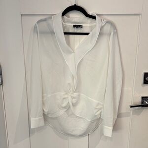 1. State Elegant Cream Blouse with Knot Detail